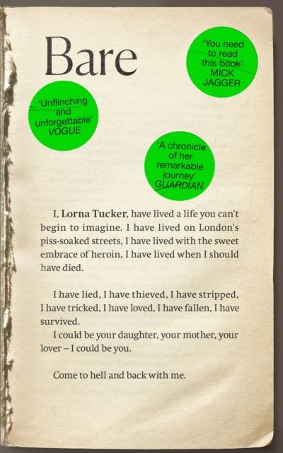 9781914240737-BARE : 'You have to read this book' MICK JAGGER