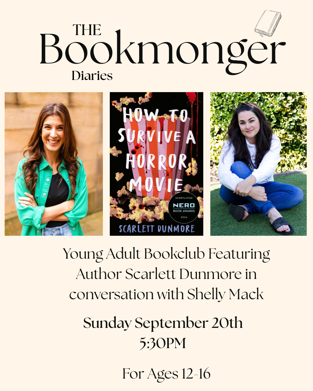 September Bookmonger Diaries (YA Bookclub): Featuring Author Scarlett Dunmore in Conversation with Shelly Mack