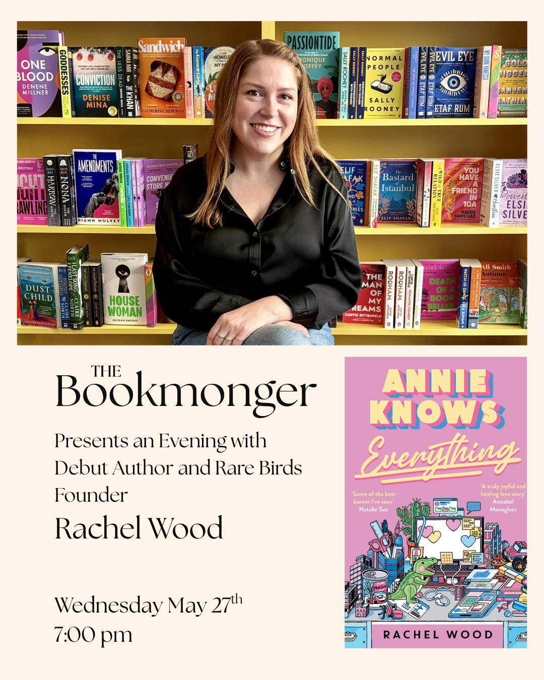 The Bookmonger Presents: An Evening with Debut Author and Rare Birds Founder Rachel Wood
