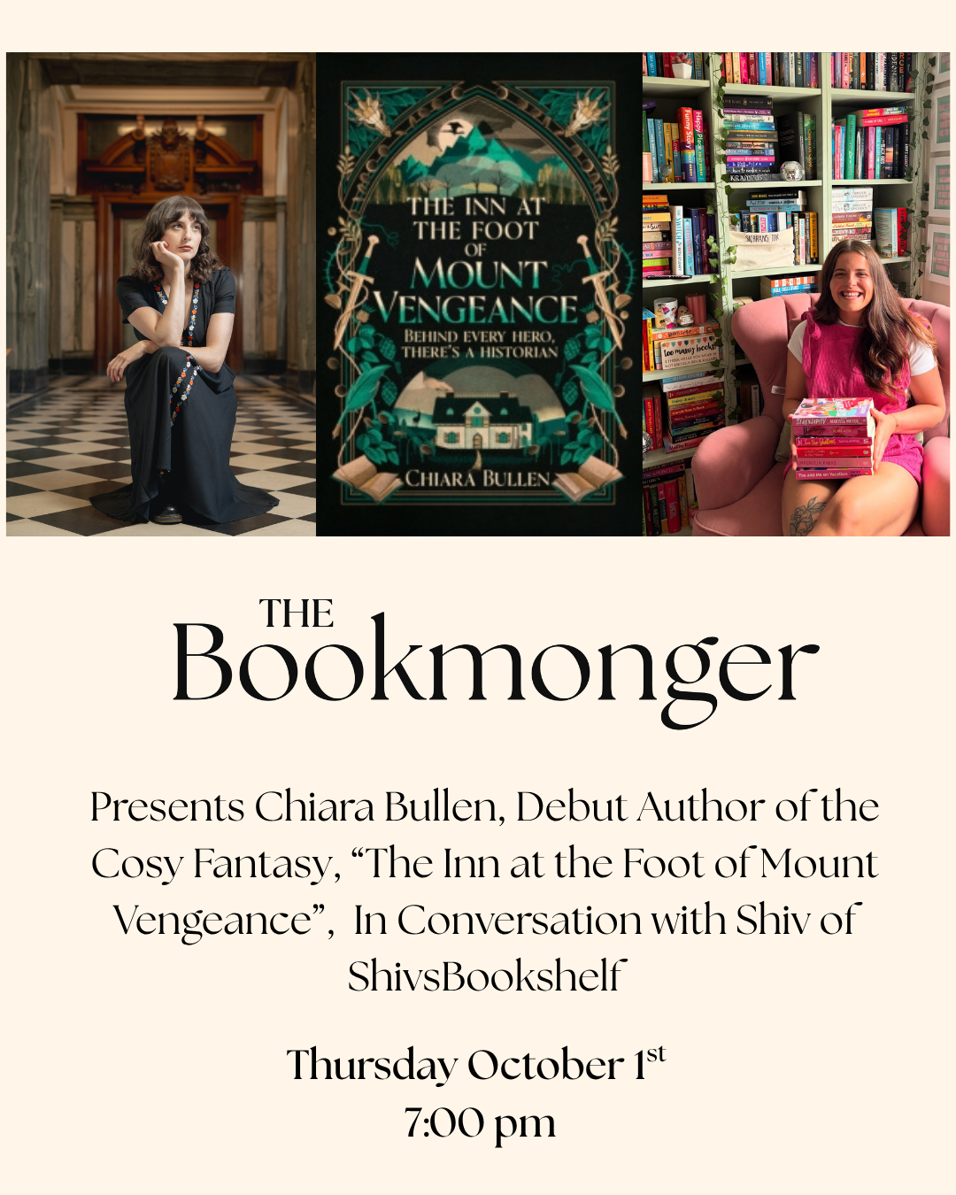 An Evening at the Inn: Chiara Bullen at The Bookmonger in Conversation with Shiv from Shivsbookshelf