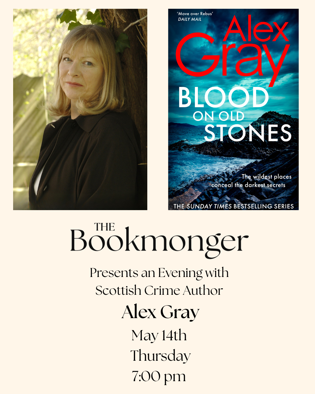 The Bookmonger Presents: An Evening with Scottish Crime Author Alex Gray