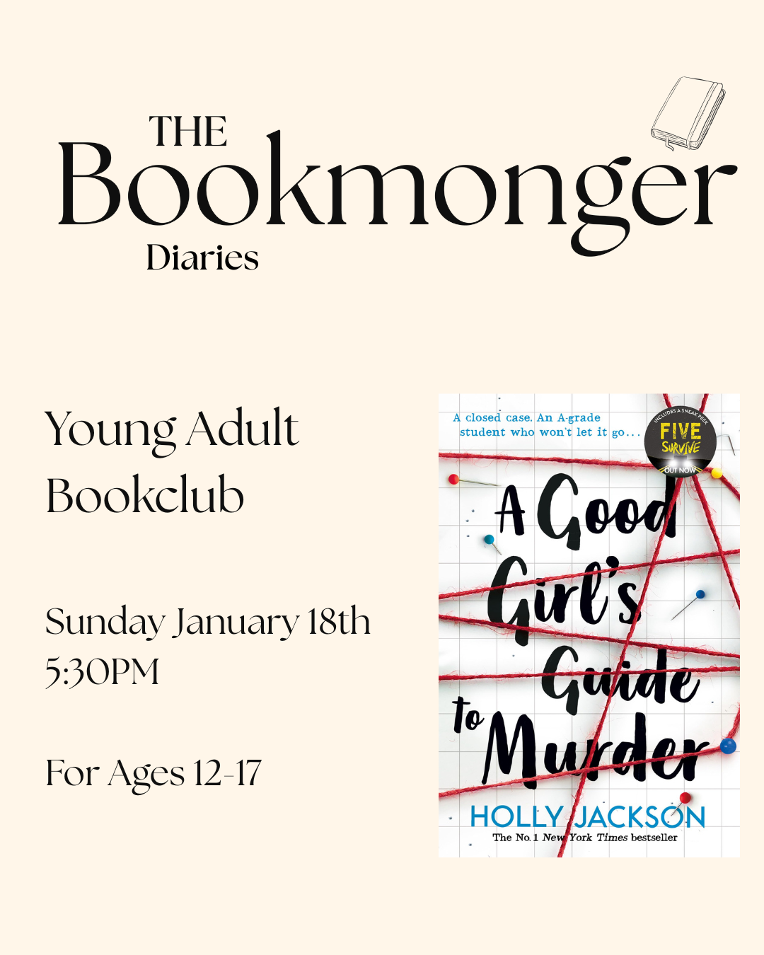 January Bookmonger Diaries (YA Bookclub)- Jan 18th