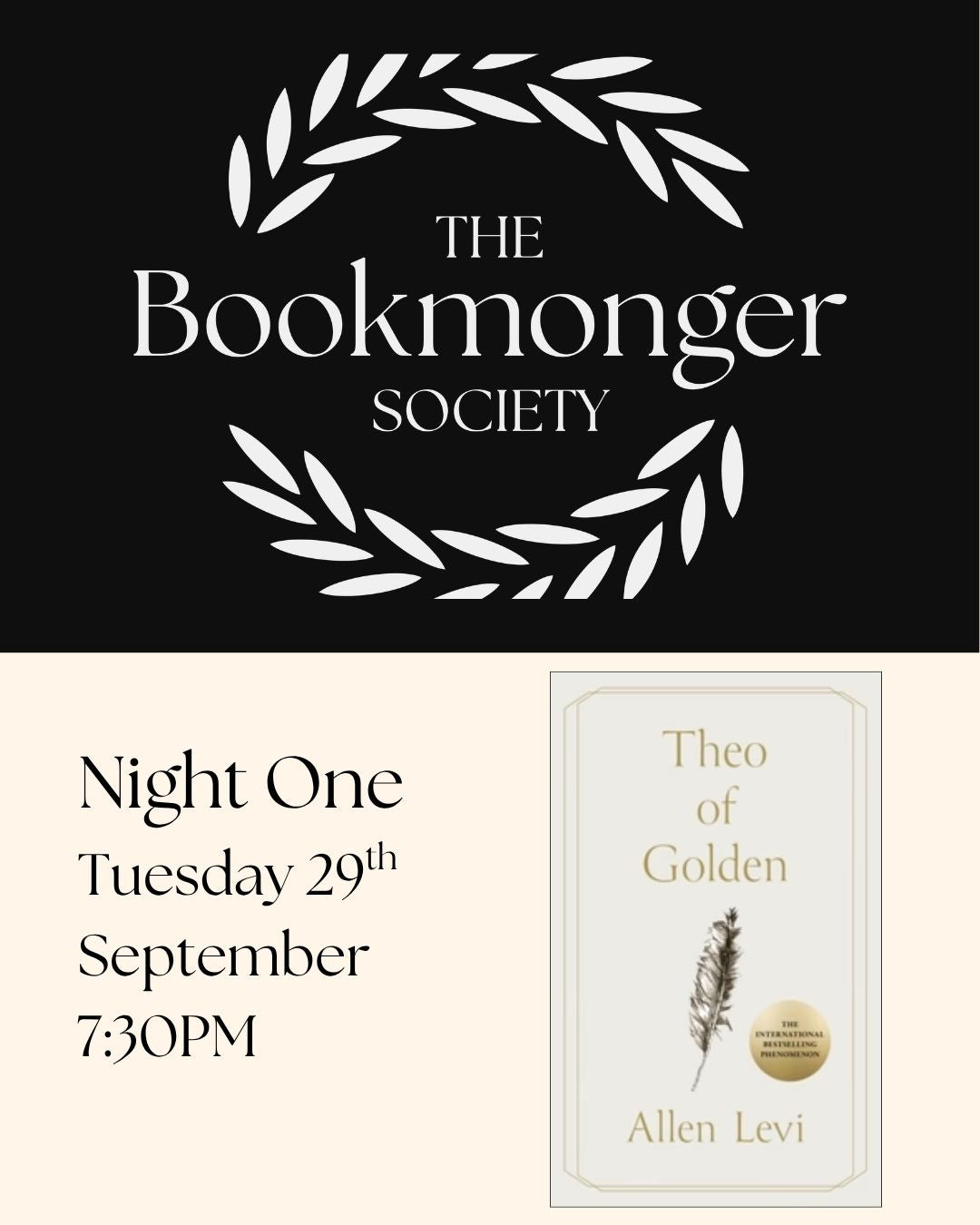 The Bookmonger Society September 29th:  Night One