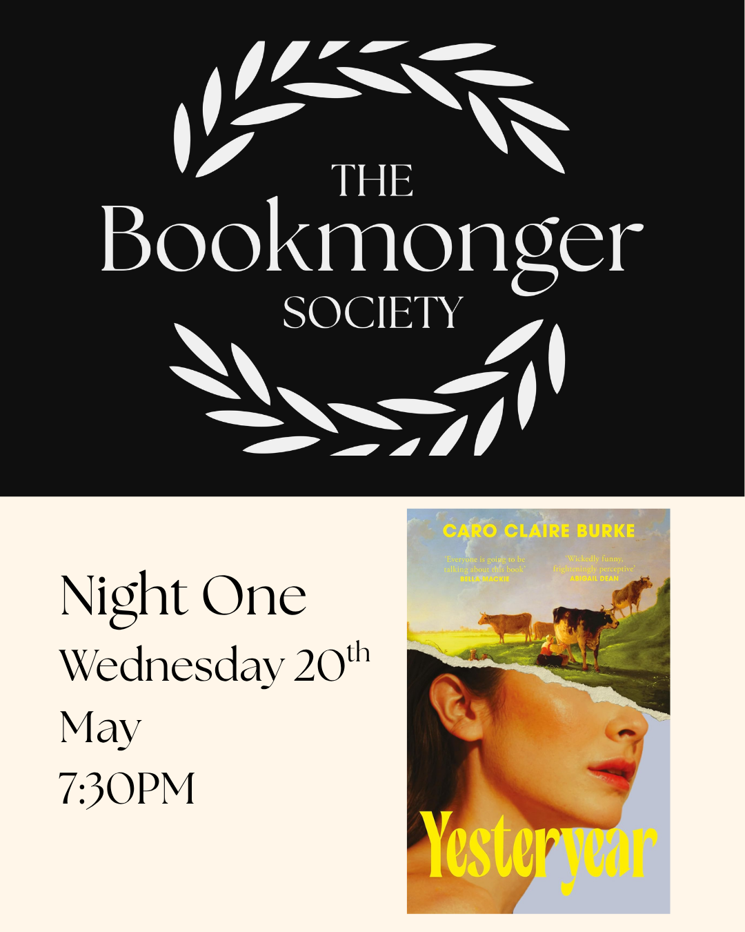 The Bookmonger Society May 20th: Night One