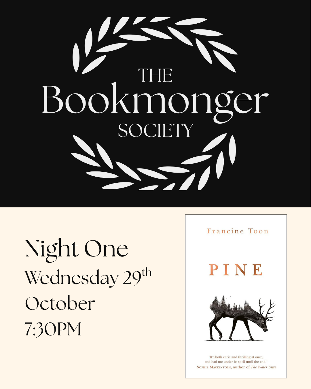 The Bookmonger Society October 29th 2025: Night One