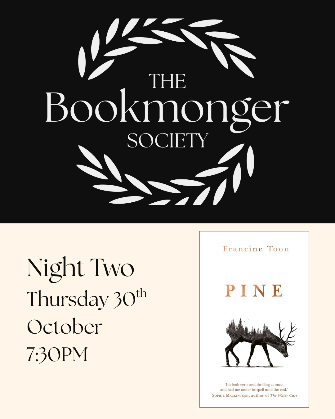 The Bookmonger Society October 30th 2025: Night Two